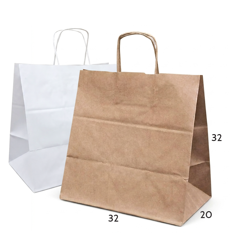 Burgu Saplı Kraft Çanta 32x20x32