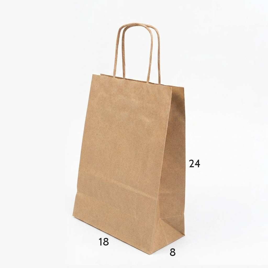 Burgu Saplı Kraft Çanta 18x8x24