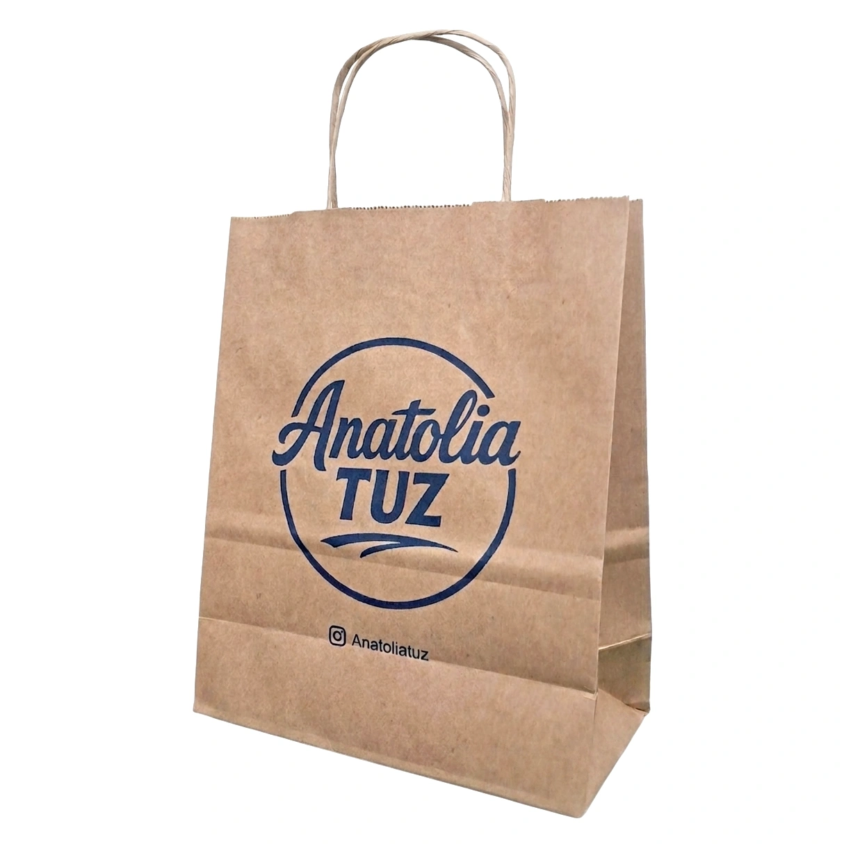 Burgu Saplı Kraft Çanta 22x10x25