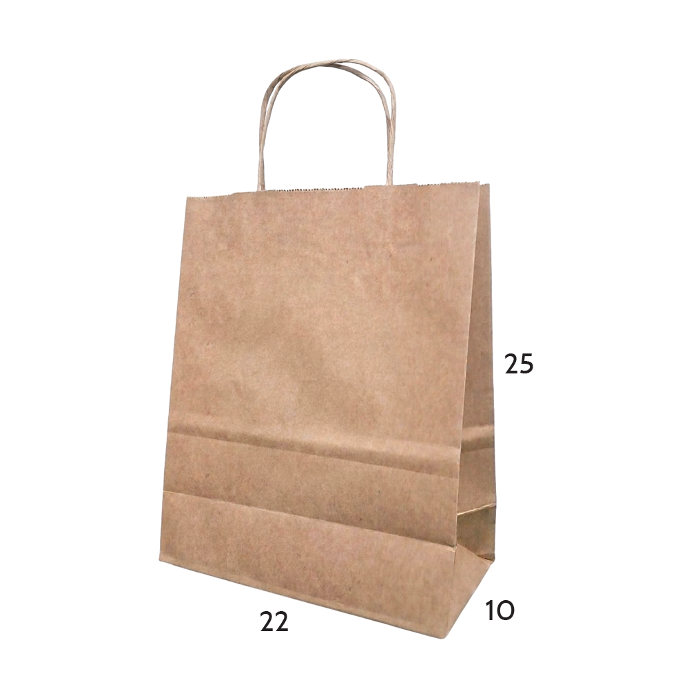 Burgu Saplı Kraft Çanta 22x10x25
