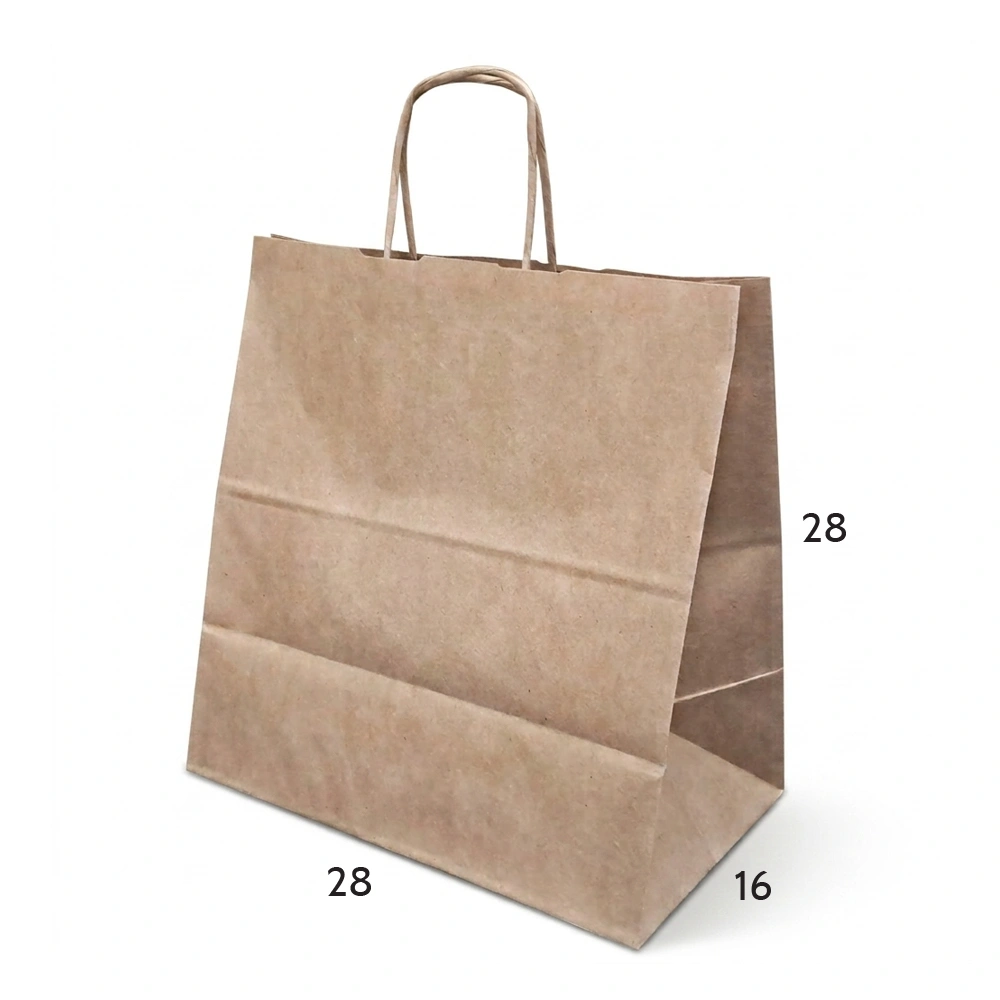 Burgu Saplı Kraft Çanta 28x16x28