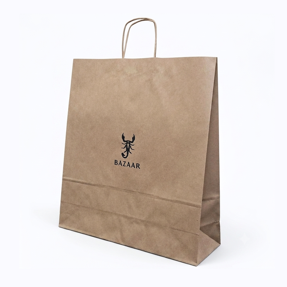 Burgu Saplı Kraft Çanta 45x15x50
