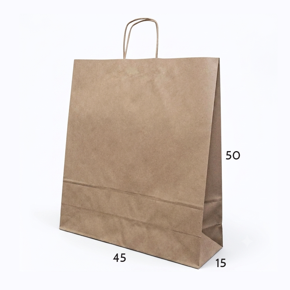 Burgu Saplı Kraft Çanta 45x15x50