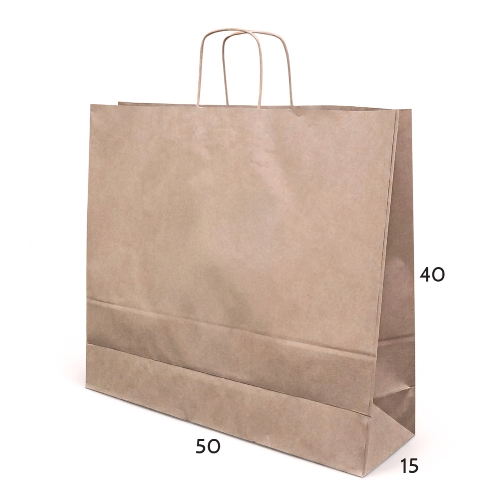 Burgu Saplı Kraft Çanta 50x15x40
