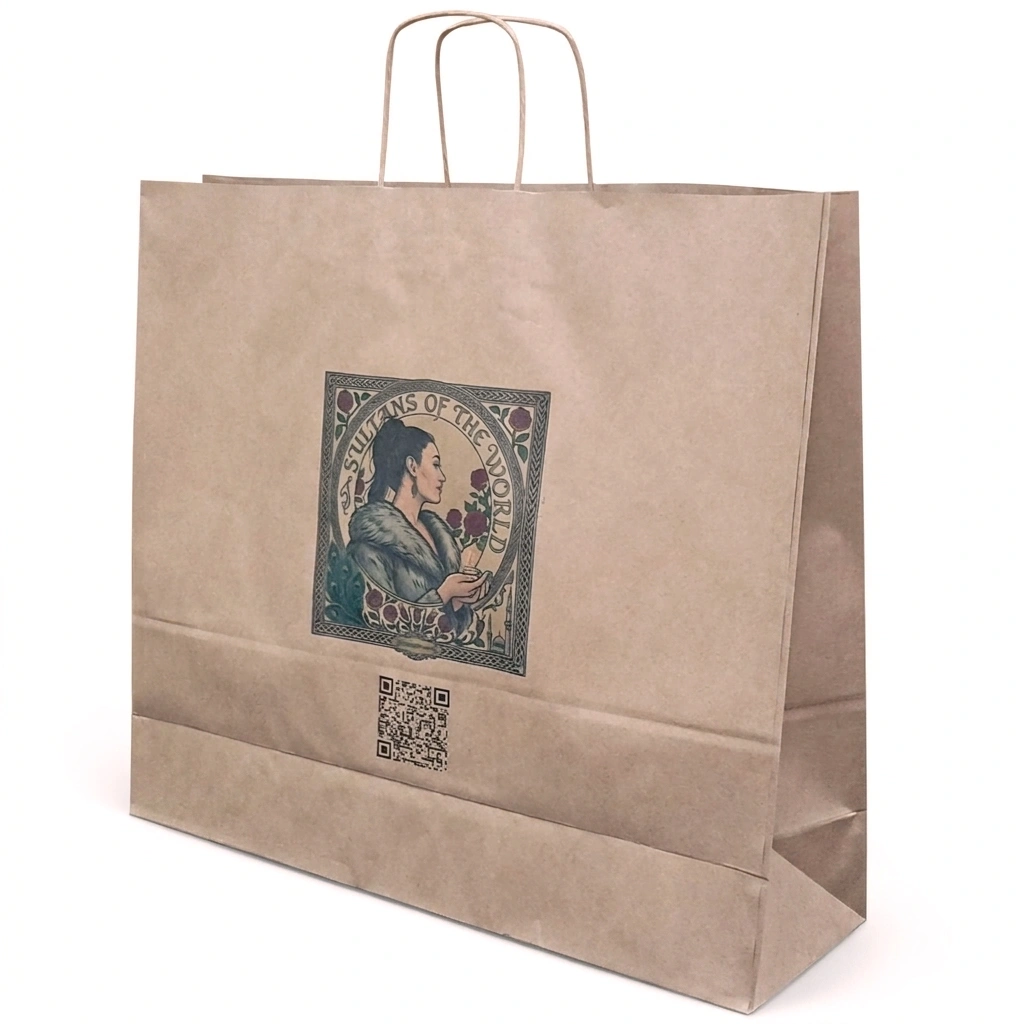 Burgu Saplı Kraft Çanta 50x15x45